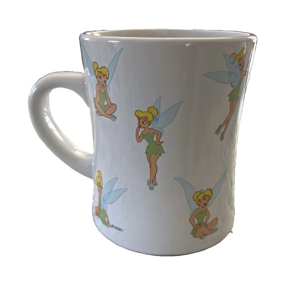 Disney Store Tinker Bell Mug White Ceramic Collectible Disney